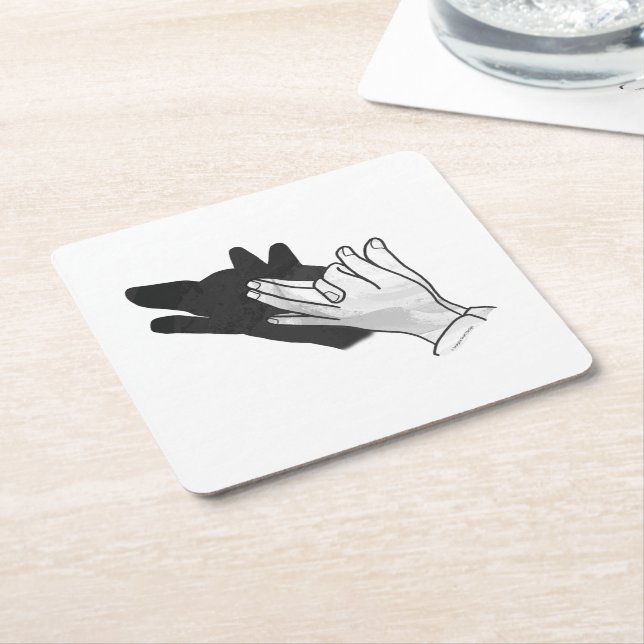 Dessous De Verre Carré Wolf Silhouette (Incliné)