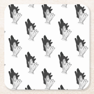 Dessous De Verre Carré Wolf Silhouette