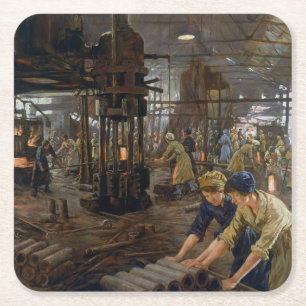 Dessous De Verre Carré WW1 1918 Les femmes qui travaillent dans une usine