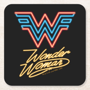 Dessous De Verre Carré WW84   Logo Wonder Woman Neon Light