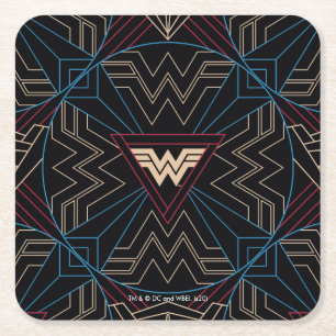 Dessous De Verre Carré WW84   Wonder Woman Circular Motif géométrique