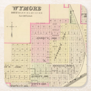 Dessous De Verre Carré Wymore et Filley, Nébraska