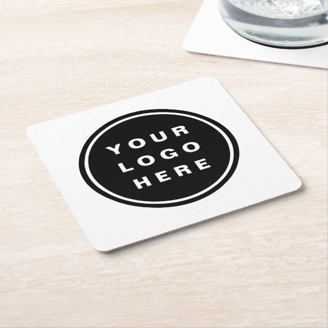 Dessous De Verre Carré Your Business Logo Promoteur Business Company (Incliné)