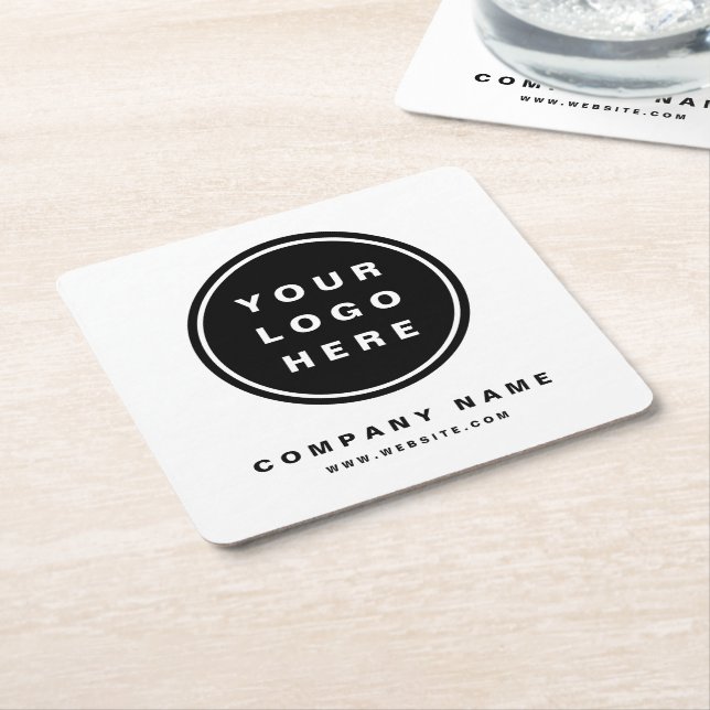 Dessous De Verre Carré Your Business Logo Promoteur Business Company (Incliné)