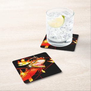 Dessous De Verre Carré Zhulong Fire Dragon 