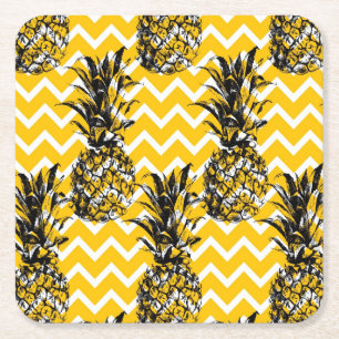 Dessous De Verre Carré Zigzags d'ananas