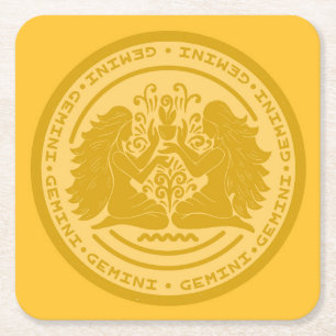 Dessous De Verre Carré Zodiac Gemini