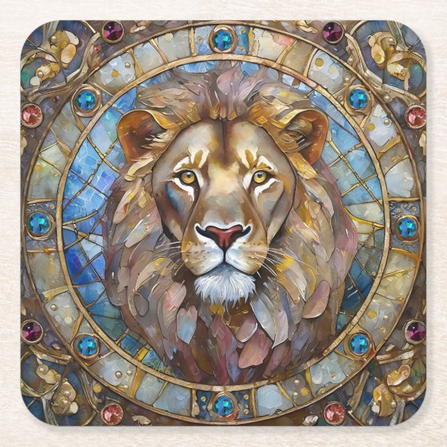 Dessous De Verre Carré Zodiaque - Léon le Lion (Devant)