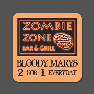 Dessous De Verre Carré Zone drôle Marys sanglant de zombi de Halloween