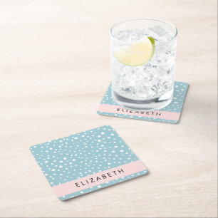 Dessous De Verre Carré Zones Dalmatiennes Bleues, Points Dalmatiens, Votr