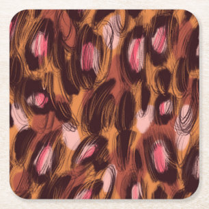 Dessous De Verre Carré Zones léopard Motif animal africain