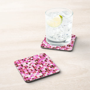 Dessous-de-verre Carreaux de piscine, Carreaux de mosaïque rose, Mo