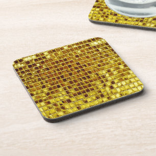 Dessous-de-verre Carreaux en mosaïque d'or Elégant luxe moderne