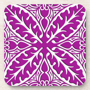 Dessous-de-verre Carreaux marocains - améthyste violet et blanc