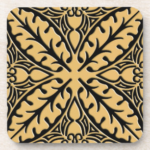 Dessous-de-verre Carreaux marocains - chameau tan et noir