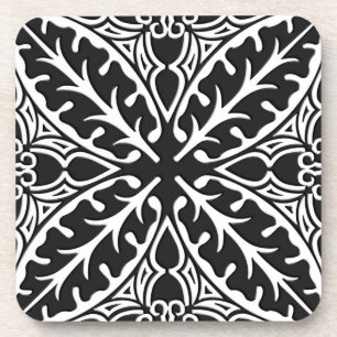 Dessous-de-verre Carreaux marocains - noir et blanc