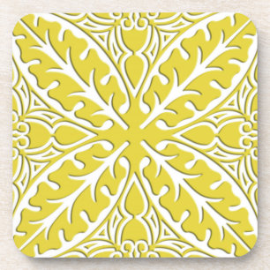 Dessous-de-verre Carreaux marocains - or moutarde et blanc