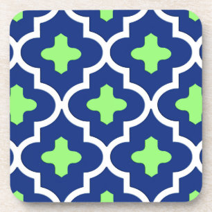 Dessous-de-verre Carrelage marocain classique, bleu cobalt et citro