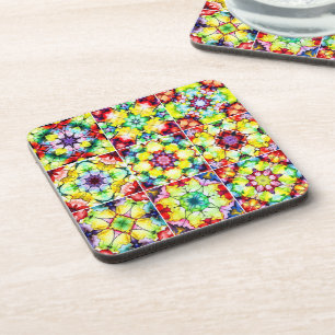 Dessous-de-verre Carrelage méditerranéen, Carreaux d'encre d'alcool