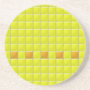 Dessous de verre - Carrés en mosaïque orange sur t