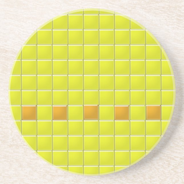 Dessous de verre - Carrés en mosaïque orange sur t (Devant)