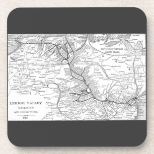 Dessous-de-verre Carte 1903 de chemin de fer de vallée de Lehigh