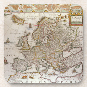 Dessous-de-verre Carte antique de l'Europe par Willem Jansz Blaeu,