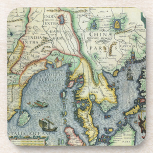 Dessous-de-verre Carte asiatique antique du 17ème siècle, Mercator 