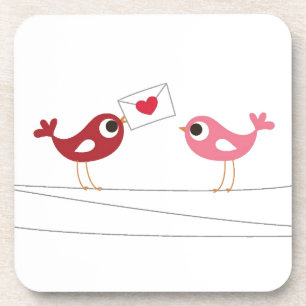 Dessous-de-verre Carte d'amour d'oiseaux