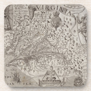 Dessous-de-verre Carte de la Virginie, découverte et décrite par