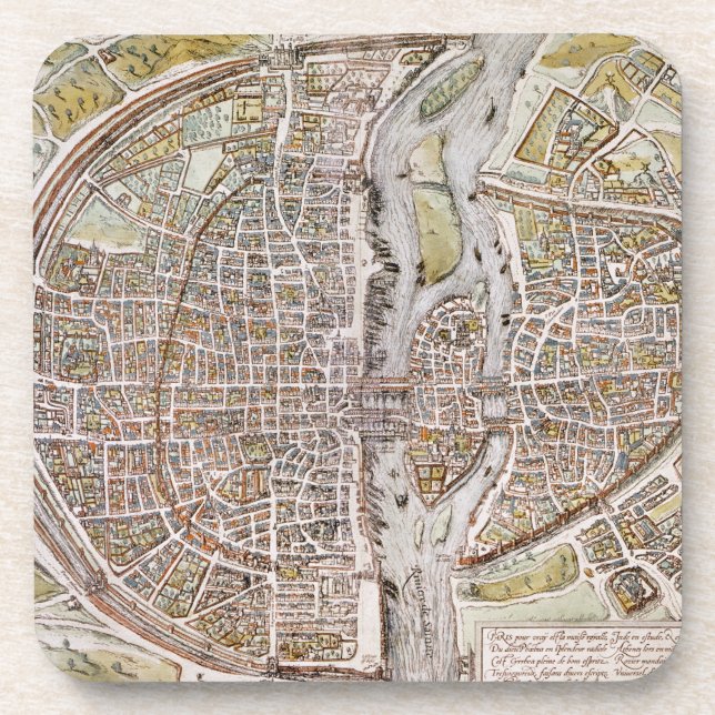 DESSOUS-DE-VERRE CARTE DE PARIS, 1581 (Devant)