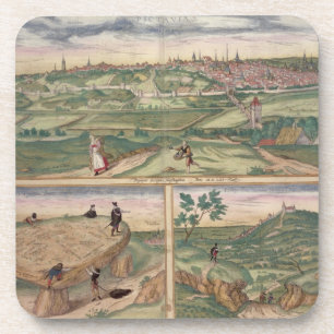 Dessous-de-verre Carte de Poitiers, de "Civitates Orbis Terrarum" b
