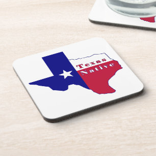 Dessous-de-verre Carte des drapeaux autochtones du Texas