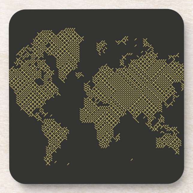 Dessous-de-verre Carte du monde de Digitals (Devant)
