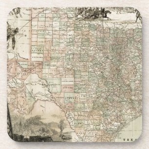 Dessous-de-verre Carte du Texas aux frontières du comté