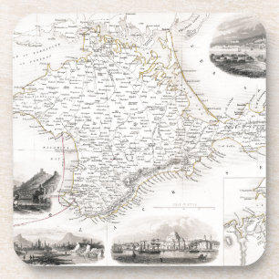 Dessous-de-verre CARTE : La CRIMÉE, c1855
