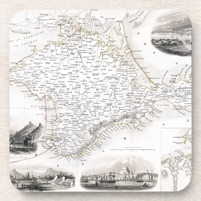 Dessous-de-verre CARTE : La CRIMÉE, c1855 (Devant)