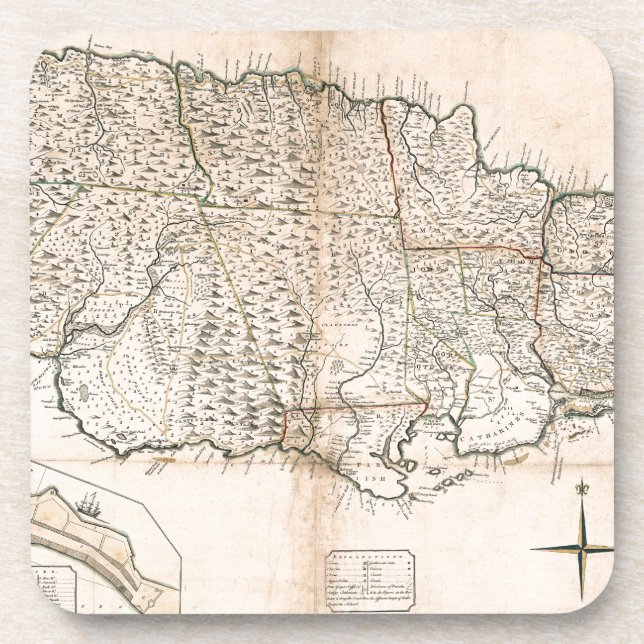 Dessous-de-verre CARTE : La JAMAÏQUE, 1755 2 (Devant)