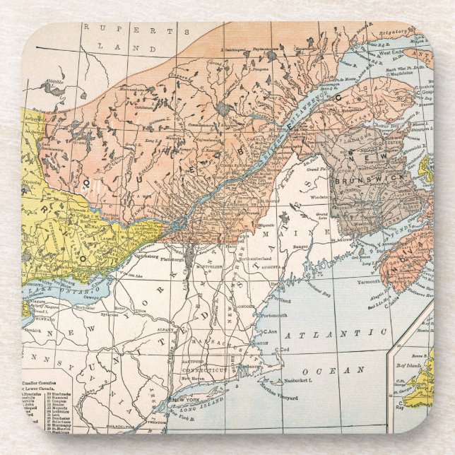 DESSOUS-DE-VERRE CARTE : LE CANADA ORIENTAL (Devant)