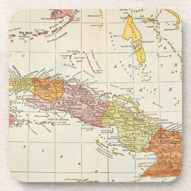 Dessous-de-verre CARTE : Le CUBA, 1900 (Devant)