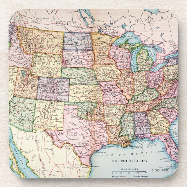 Dessous-de-verre Carte : Les Etats-Unis, 1905 (Devant)