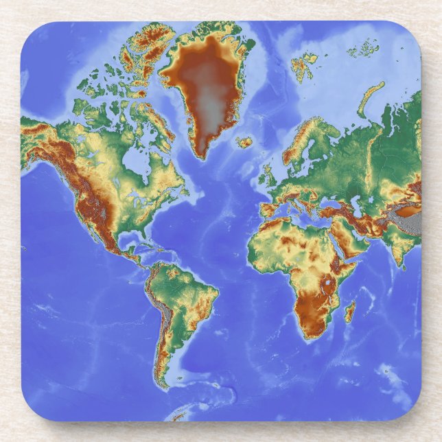 Dessous-de-verre Carte mondiale géographique internationale (Devant)