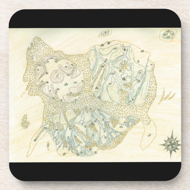 Dessous-de-verre Carte non étiquetée de Trino (Devant)