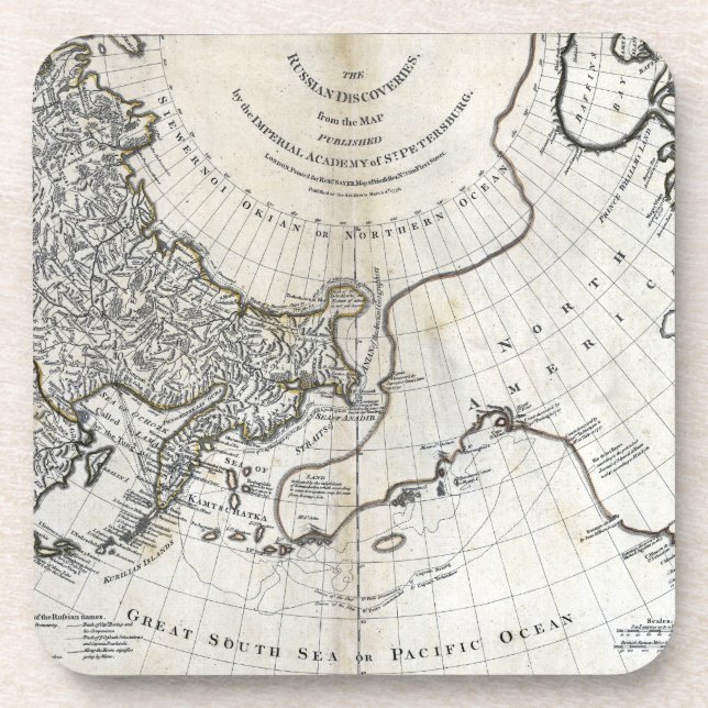 DESSOUS-DE-VERRE CARTE : NORTH PACIFIC (Devant)