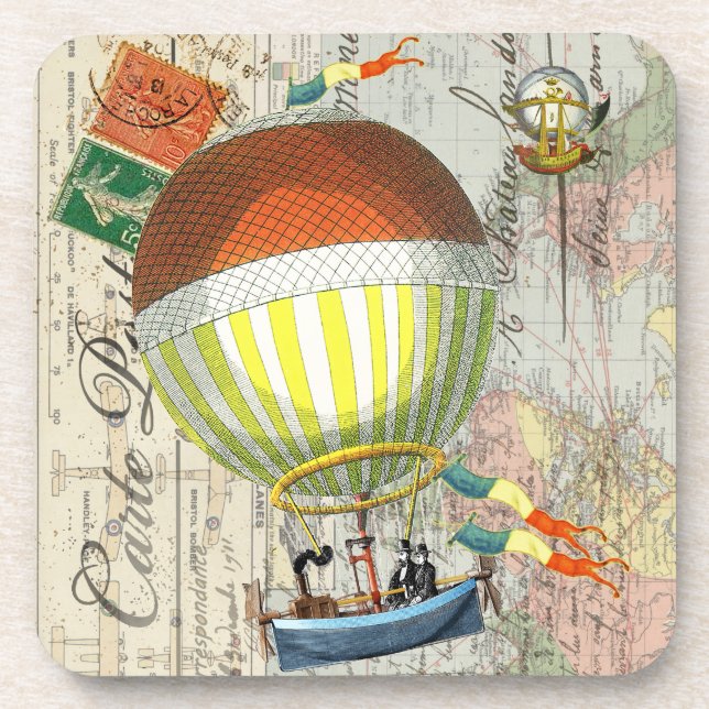 Dessous-de-verre Carte postale chaude de ballon à air (Devant)
