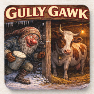 Dessous-de-verre carte postale Gully Gawk lutin de Noël islandais