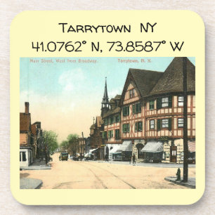 Dessous-de-verre Carte Tarrytown NY Coordonnées Style Vintage
