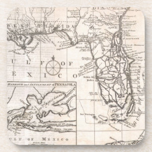 Dessous-de-verre Carte vintage de la Floride (1763)