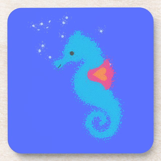 Dessous-de-verre Carton bleu Seahorse (Devant)