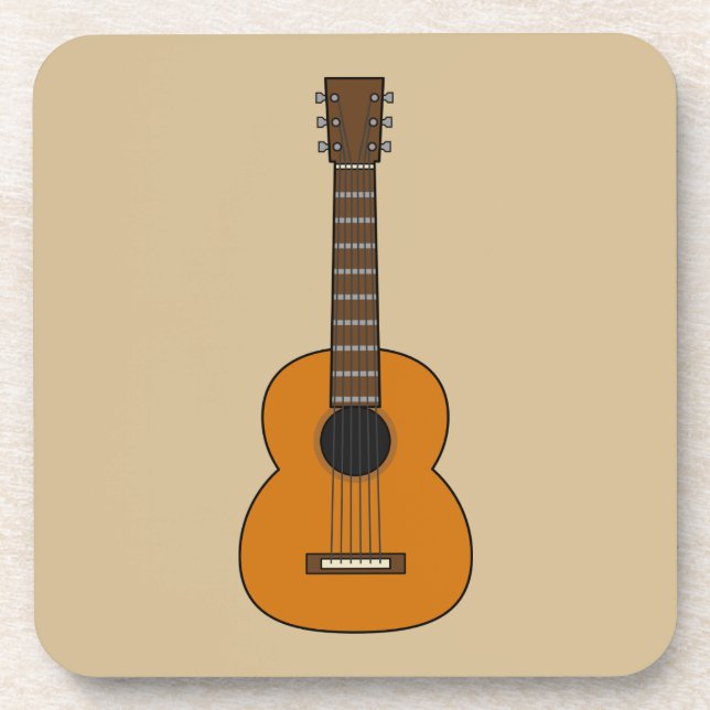Dessous-de-verre Carton simple de guitare acoustique (Devant)